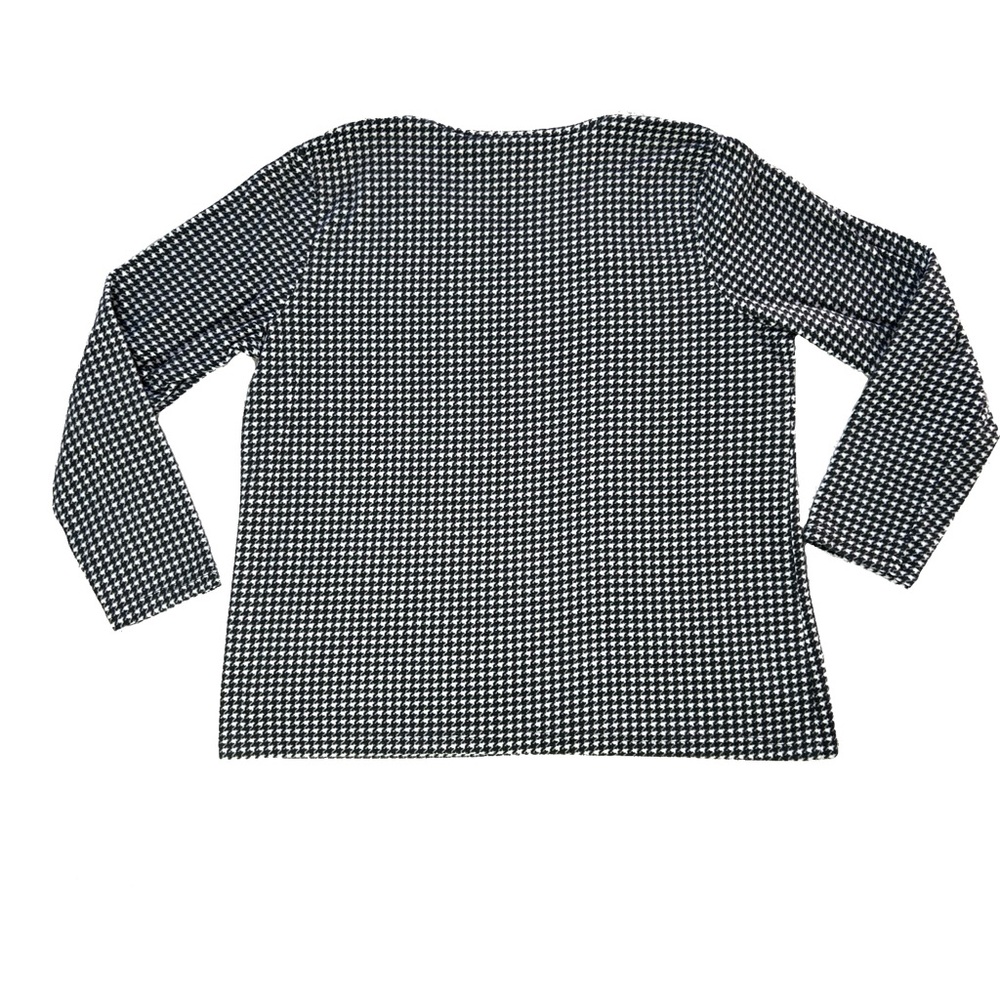 Basic Editions Monochrome Houndstooth Long Sleeve… - image 3